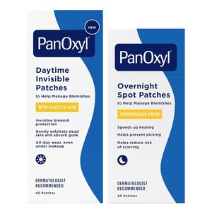 image:imagePanOxyl AMPM Pimple Patch Duo Daytime Invisible Salicylic Acid Care and CoverageOvernight Hydrocolloid Spot Protection DaytoNight Blemish System 80 Total Patches LatexFree