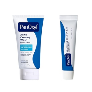 image:imagePanOxyl Acne Skincare Bundle Adapalene 01 LeaveOn Gel 30 Day Supply 05 oz Antimicrobial Hydrating Acne Creamy Wash 4 Benzoyl Peroxide 6 Ounce