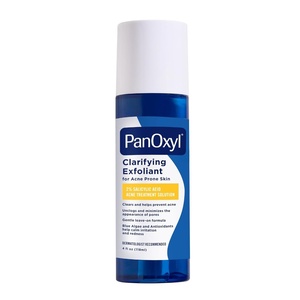 image:imagePanOxyl Clarifying Exfoliant with 2 Salicylic Acid BHA Liquid Exfoliant for Face Unclogs Minimizes Appearance of Pores Blue Algae and Antioxidants Help Calm Redness For Acne Prone Skin 4 fl oz