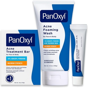 image:imagePanOxyl Face and Body Bundle  Acne Foaming Wash Benzoyl Peroxide 10 Acne Treatment Bar with 10 Benzoyl Peroxide amp Adapalene 01 LeaveOn Gel