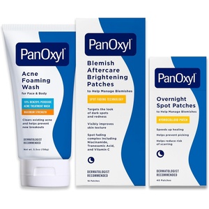 image:imagePanOxyl Pimple Patch Bundle  Acne Foaming Wash Benzoyl Peroxide 10 PM Overnight Spot Patches amp Blemish Brightening Patches