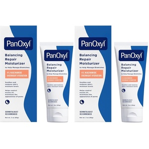 image:imagePanOxyl PM Balancing Repair Moisturizer with Niacinamide Ceramides and Cica Hydrating Face Moisturizer Acne Prone Skin and Dry Skin NonComedogenic Night Face Moisturizer 3 oz3 Fl Oz Pack of 2