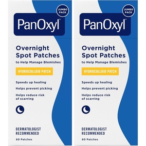 image:imagePanOxyl PM Overnight Spot Patches Advanced Hydrocolloid Healing Technology Fragrance Free 80 Count  MedicalGrade Covers Blemishes Prevents Picking LatexFree Fragrance amp ParabenFree Use Overnight For All Skin Types80 Count Pack of 2
